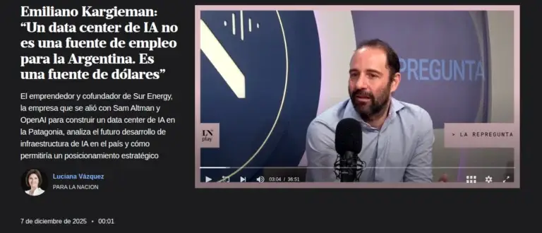 Screengrab of Kargieman recent interview with La Nacion
